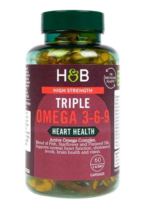 Holland & Barrett – Högstyrka Triple Omega 3-6-9, 60 kapslar