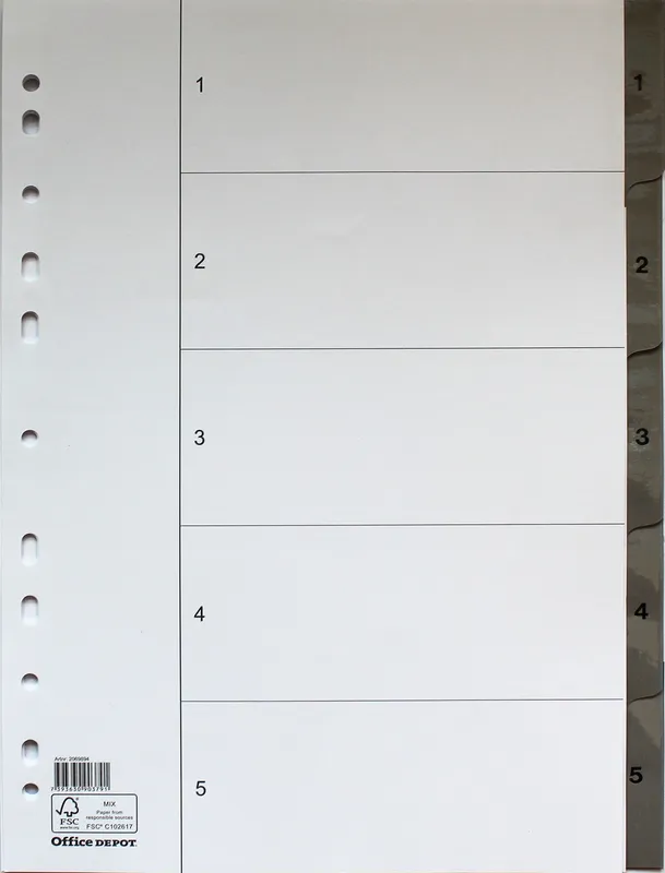Register flikförstärkt A4 1-5
