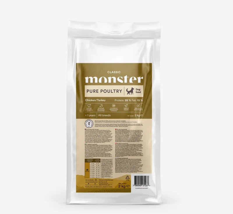 Dog Classic Pure Poultry Chicken & Turkey torrfoder - 2 kg