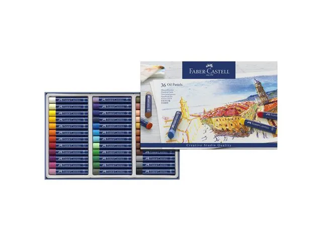 Oljepastell – FABER-CASTELL – 36 färger – Studiokvalitet – 11 mm diameter – Perfekt för nybörjare