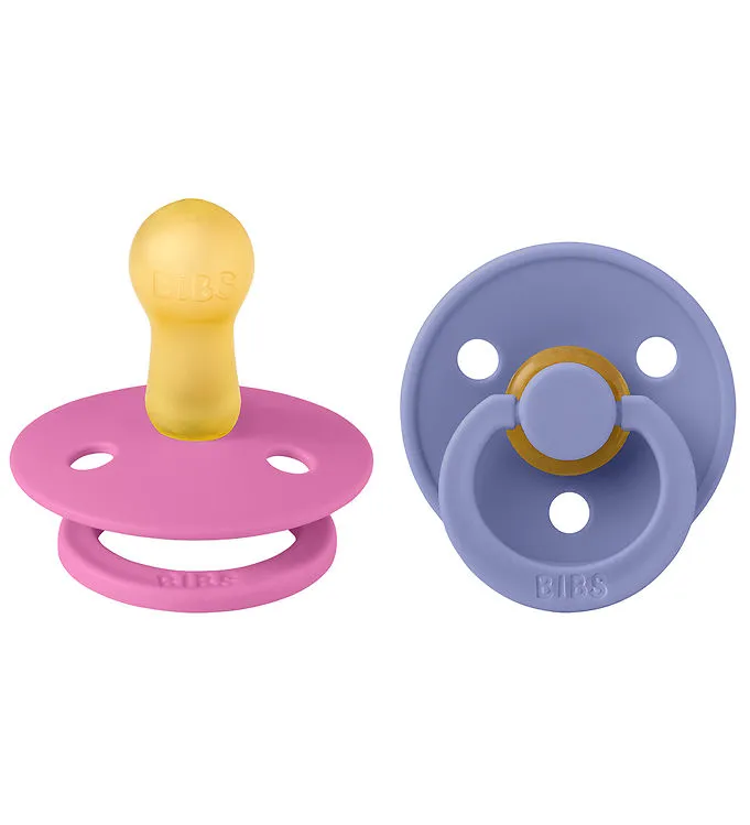 BIBS Colour Nappar - 2-pack - Stl. 2 - Rund - Bubblegum/Peri