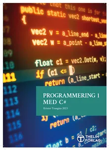 Programmering 1 med C# V2023 – Lärobok