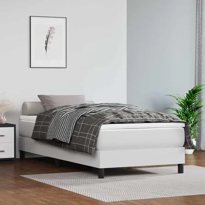 vidaXL Pocketresårmadrass för barn medium vit 80×160 cm konstläder