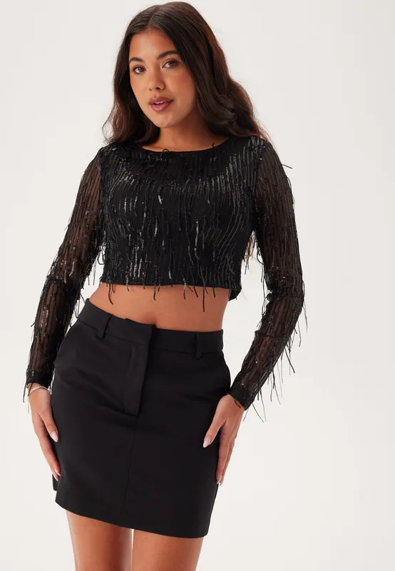 Onlspacy Ls Cropped Sequins To (#6370)