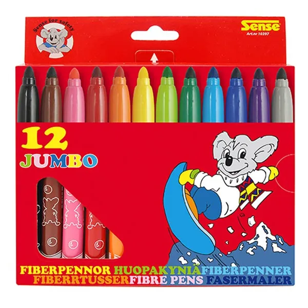 Fiberpennor Jumbo 12-p, Sense