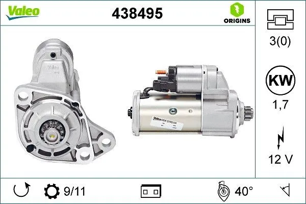 VALEO 438495 Startmotor