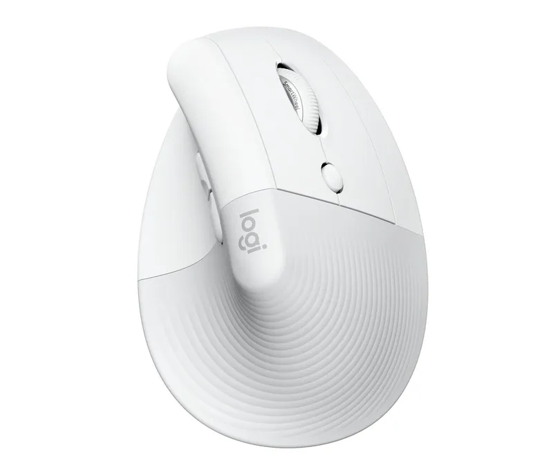 Logitech Lift for Business - Right Handed - Off-white - Ergonomisk mus - Optic - 6 knappar - Vit