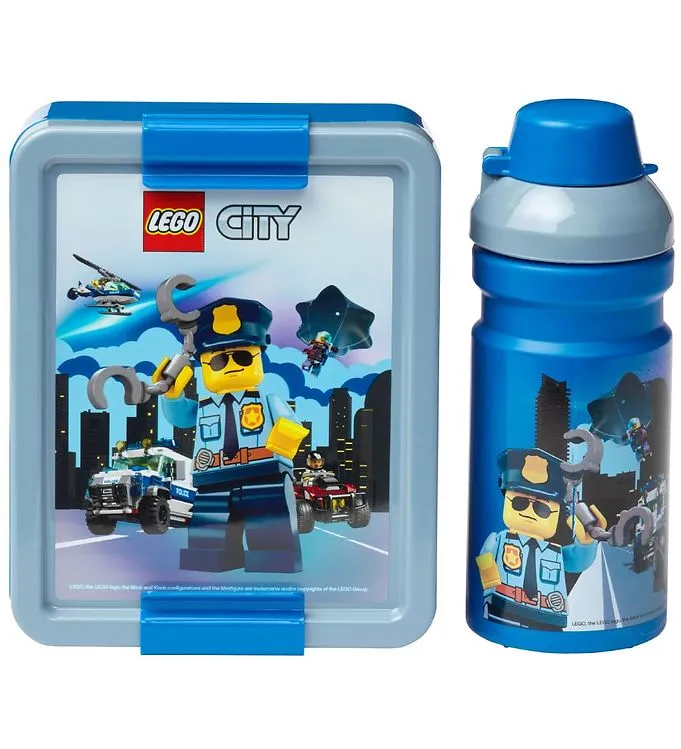 LEGO® Storage Matlåda/Vattenflaska - City - Blå