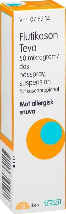 Flutikason Teva, nässpray, suspension 50 mikrogram/dos 60 doser