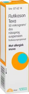 Flutikason Teva, nässpray, suspension 50 mikrogram/dos 60 doser