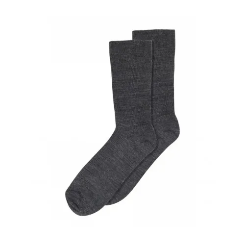 Mp Strumpor, Damsockor I Ribbad Merinoull Dark Grey Melange 37/39