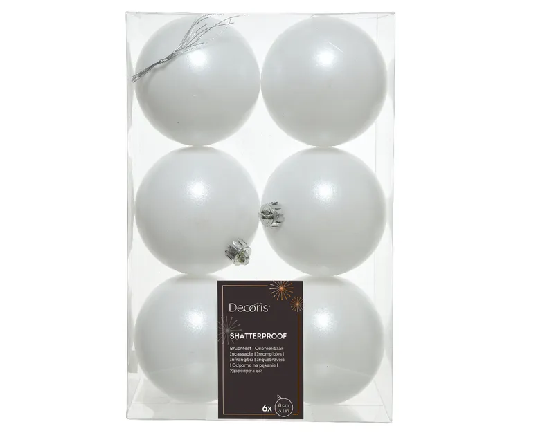 Julkula 8cm Vit 6-pack Winter White