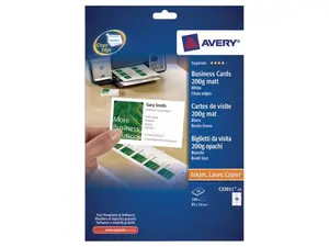 Visitkort AVERY matt, 200g, 85x54mm