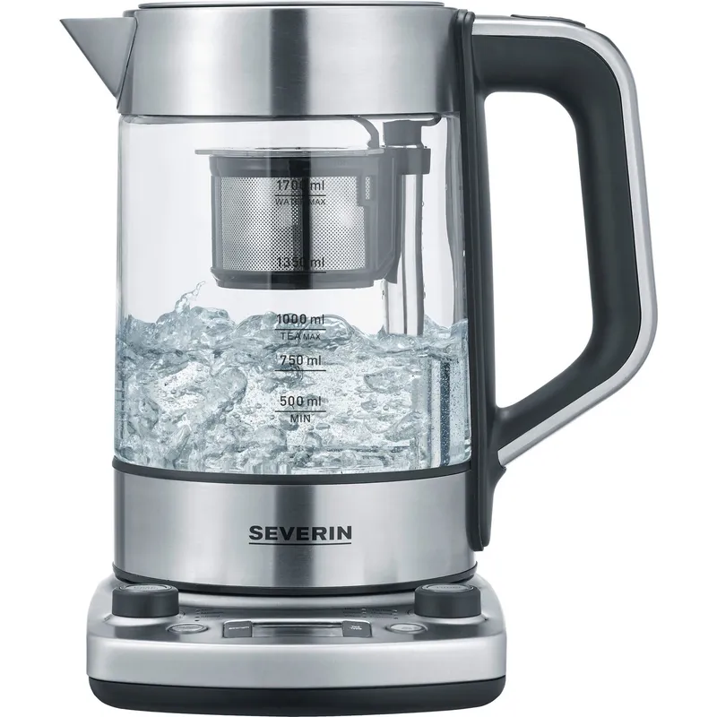 SEVERIN Professional WK 3422 – tea maker/kettle – glass/brushed stainless steel/black