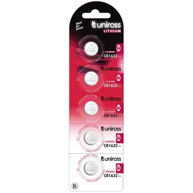 UNiROSS Lithium Button CR1632 - 5-pack