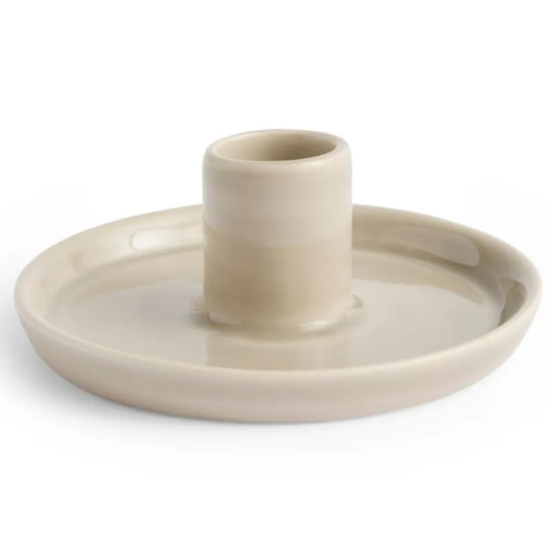 HAY Disc ljusstake Warm grey, small, Ø10×4,8 cm