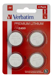 Verbatim Lithium Battery CR2450 3V (4-Pack)