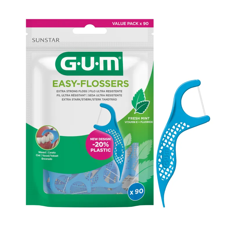 GUM Easy Flossers med Flour, Vitamin E och Mint 90 st