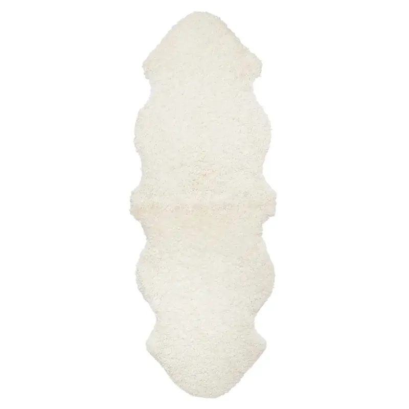 Skinnwille, Curly Fårskinn dubbelt 60×180 cm White
