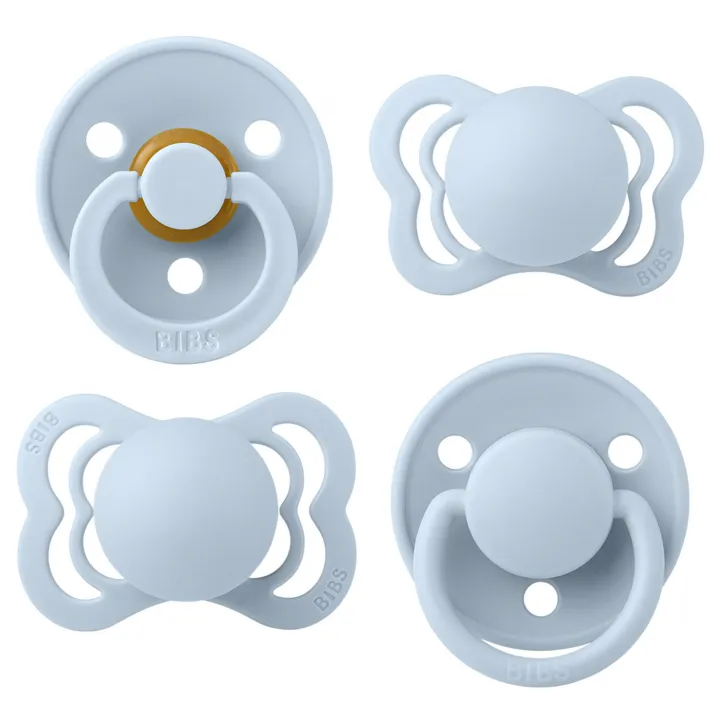 BIBS Try-it Collection Napp 4-pack Latex/Silikon One Size, Baby Blue