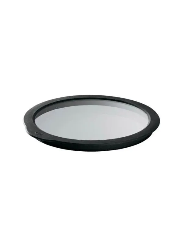 Rösle Glass lid 28 cm Clear/Black Glass/Silicone