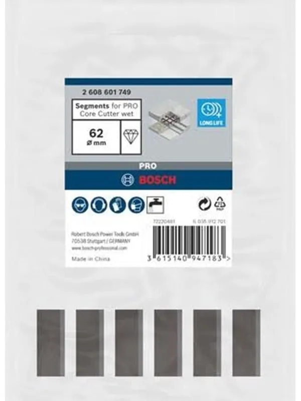 Bosch Standard for Concrete core cutter segment - 6 pieces