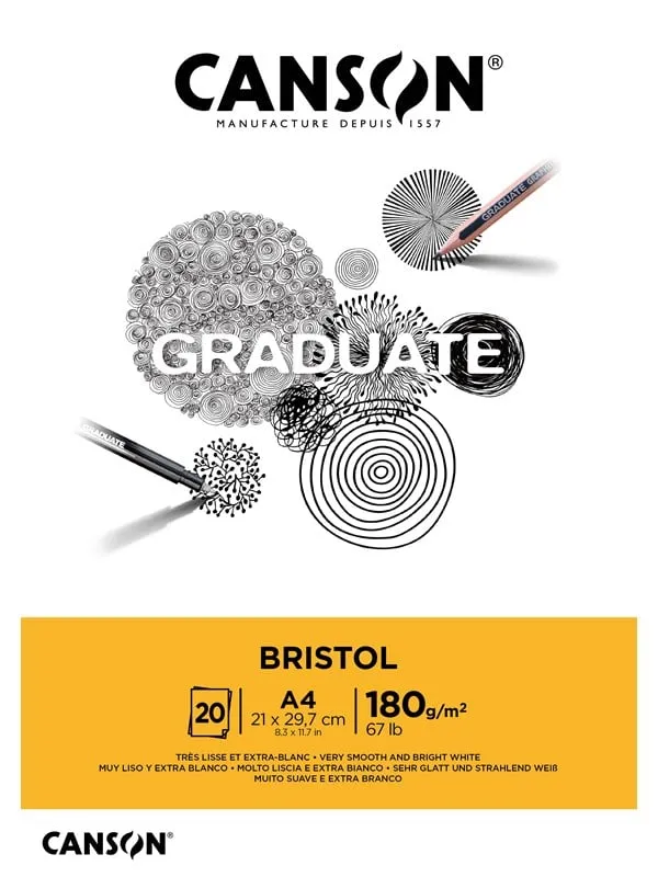 Canson Graduate Bristol A4 180G Pad 20 SH