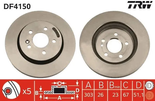 Bromsskiva TRW DF4150