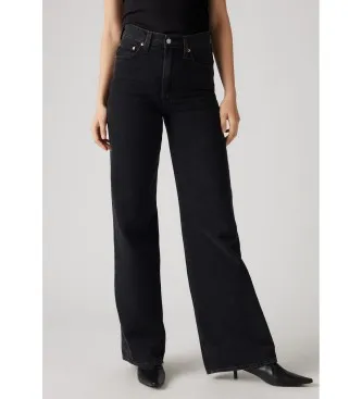 Levi’s för kvinnor. A6081-0001 Ribcage jeans med vida ben svart (29/32), Casual, Bomull, Denim
