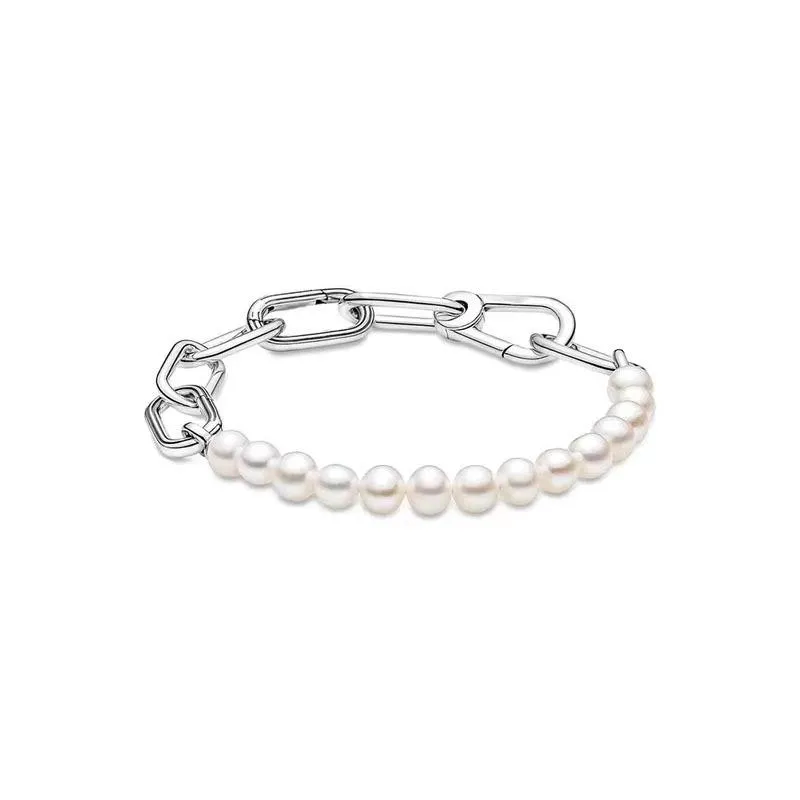 Nytt Perlearmbånd Halskjede S925 Sterlingsølv Rosegullbelagt DIY Armbånd Jenters Mote Armbånd 16