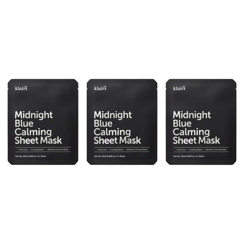 KLAIRS Midnight Blue Calming Sheet Mask 25 ml – Kojąca maska w płachcie
