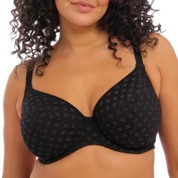 Elomi Bazaruto Underwire Plunge Bikini Top Svart polyamid K 85 Dam
