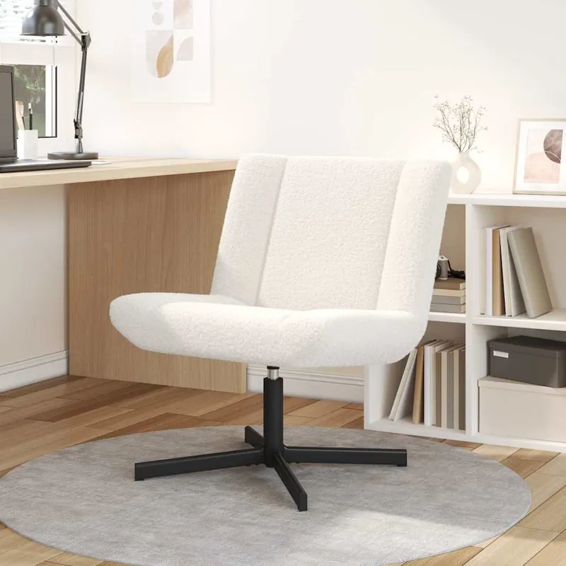 vidaXL Skrivstol Kräm 63 x 75 x 76 cm Sheepskin