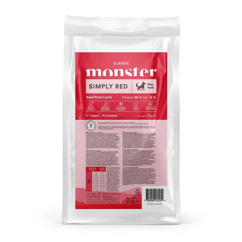 Dog Classic Simply Red Beef/Pork/Lamb torrfoder - 2 kg