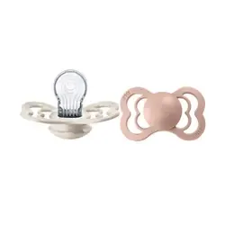 Napp Supreme 2-pack Silikon 6-18 mån – Blush/Ivory