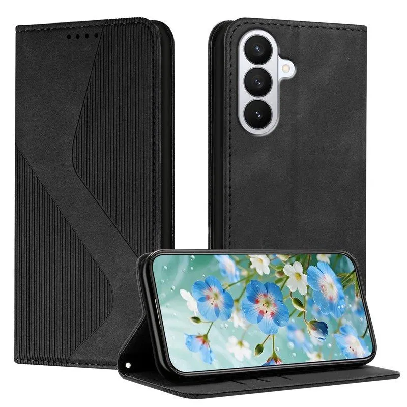 Plånboksfodral för Samsung Galaxy S26 Konstläder med ställ – Svart
