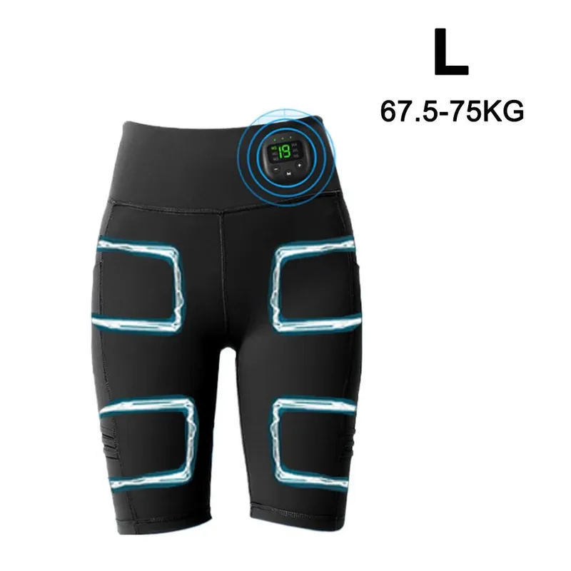 EMS Muskelstimulering Massagebyxor Benformande Shorts Intelligent Bantning Och Benbantning Yogabyxor USB-laddning (#3110)