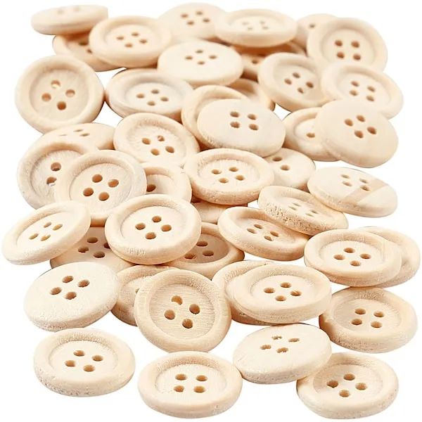 Knappar Trä Dia 15 mm 50-pack Creativ Company
