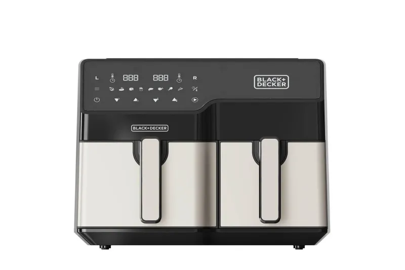 Air Fryer Black+Decker Dual Basket 2500W - Svart||Silver
