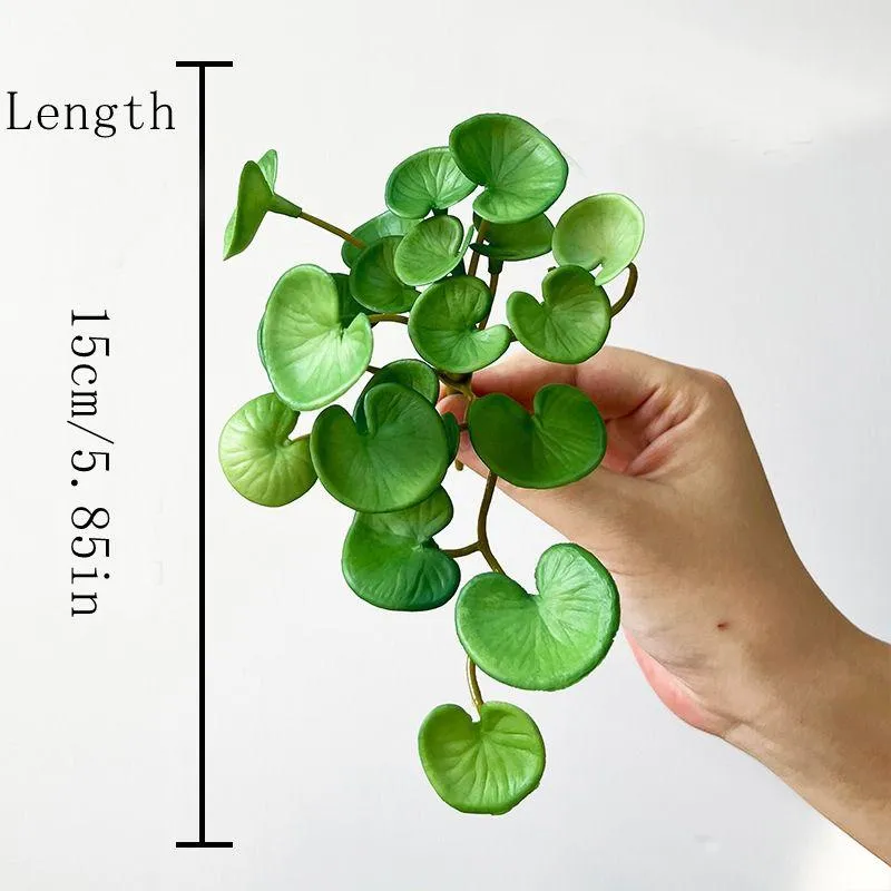 Kunstig Plante Mini Bukett Kobbermyntgress Myk Lim Falske Grønne Planter Veggoppheng for Hjemmekontor Hagedekorasjon As show