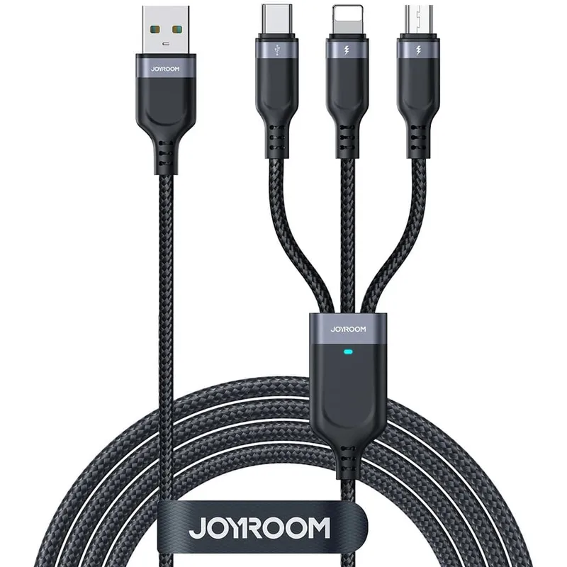 Joyroom Multi-Use Series S-A18 3in1 USB-A - Lightning / USB-C / micro USB cable 0.3m - black