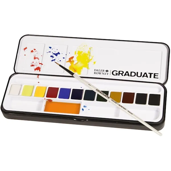 Akvarellfärg Graduate 12 Halvkoppar Daler-Rowney