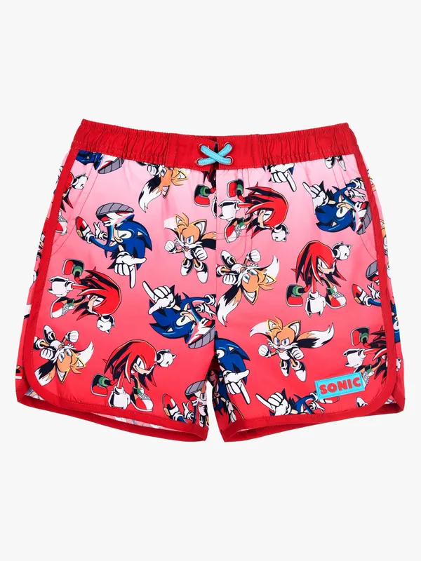 Sonic Modern Badshorts, Röd, 152-158
