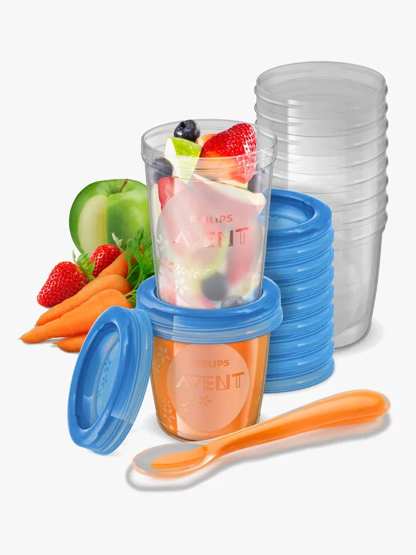 Philips Avent Koppar m. Behållare - Vit/Blå