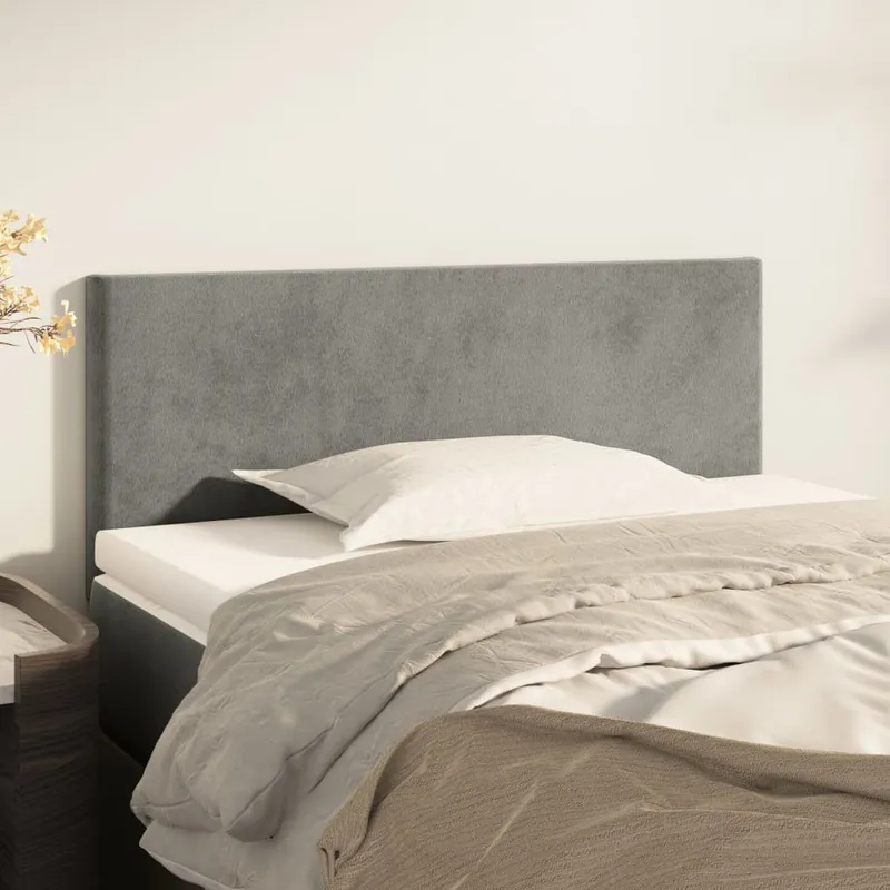 vidaXL Sänggavel ljusgrå 80x5x78/88 cm sammet (#5820)