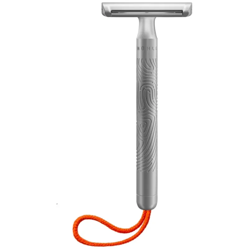 Companion Unisex Safety Razor Silver Matt - Coral