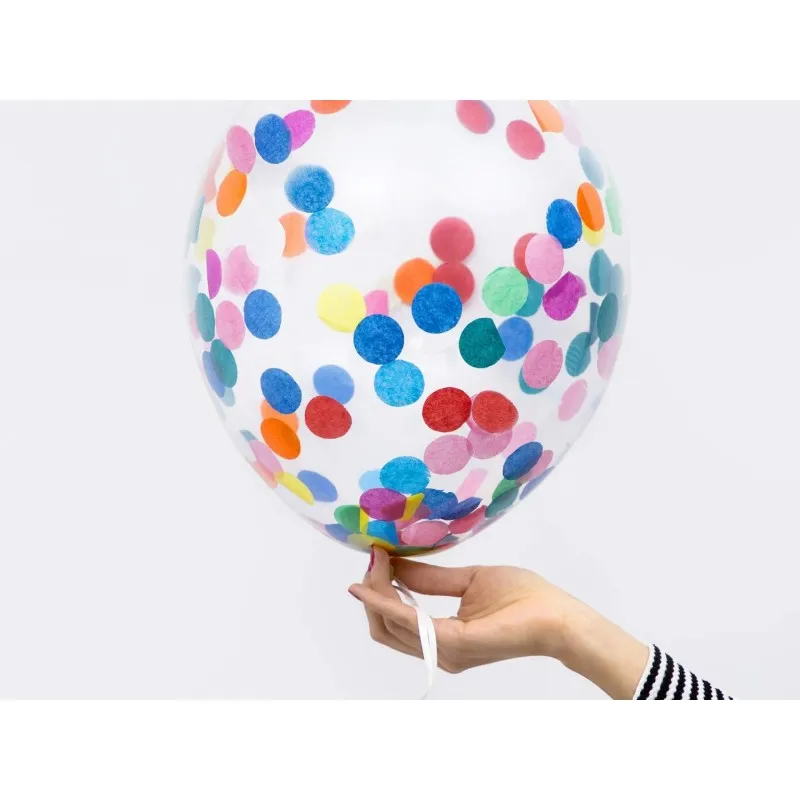 Konfettiballonger Transparent Flerfärgad Latex Biologiskt Nedbrytbar Festdekoration 30cm 6-pack