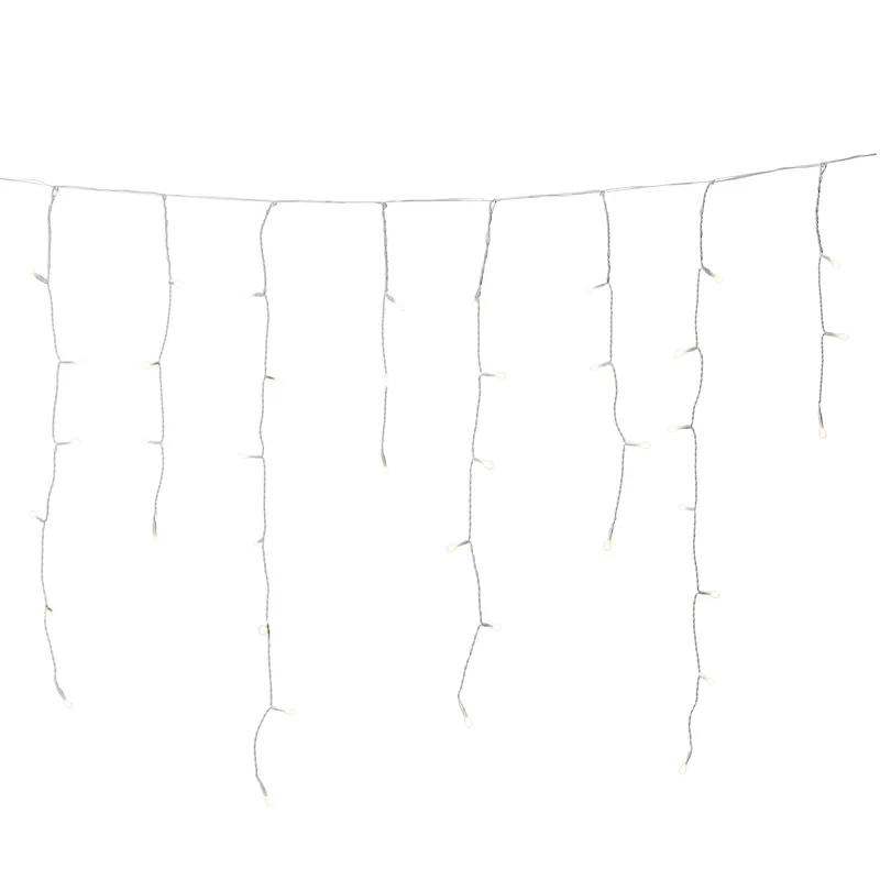 Konstsmide 3739-132 Ljusslinga istappar, 3 m, vit kabel Varmvit frostad