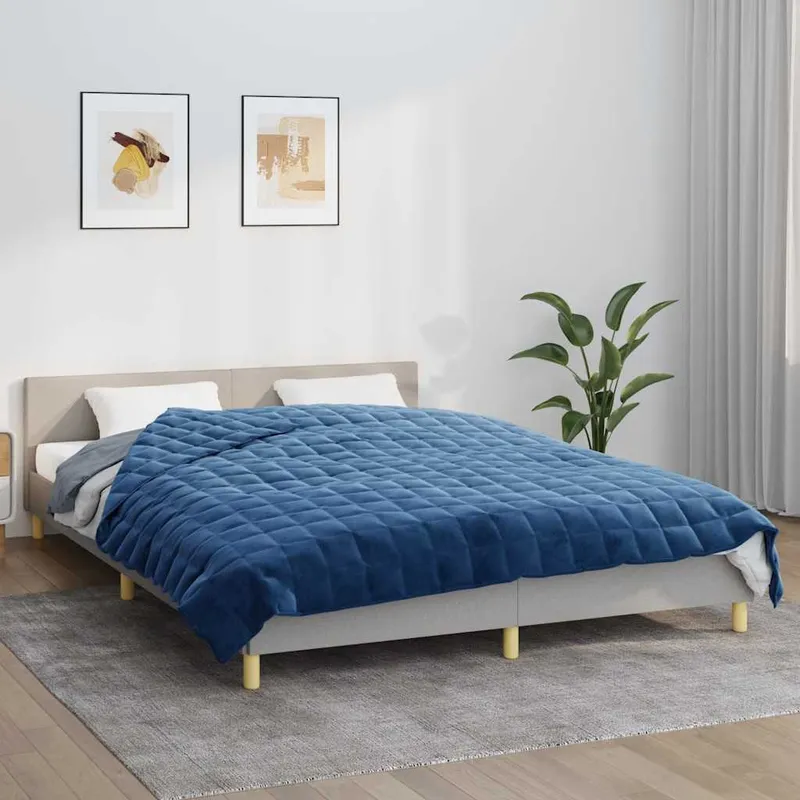 vidaXL Tyngdtäcke blå 200×200 cm 9 kg tyg