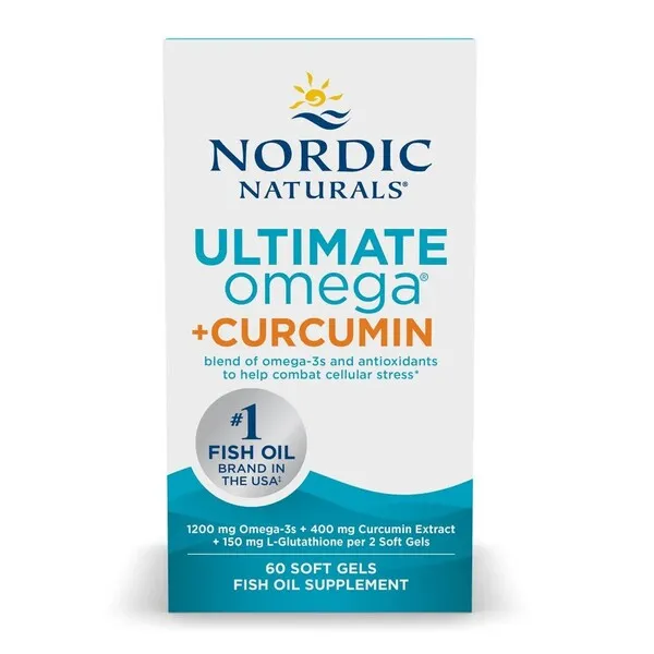 Nordic Naturals, Ultimate Omega + Curcumin, 60 mjuka kapslar